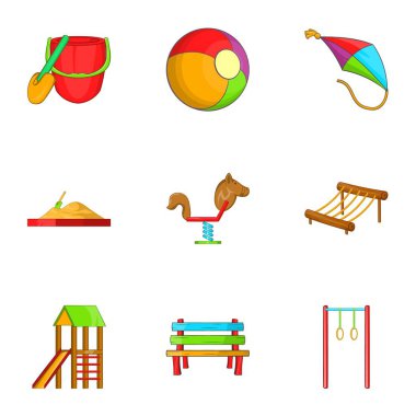 Çocuk simgeler kümesi, karikatür tarzı için salıncaklar