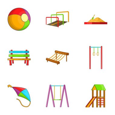 Çocuk Icons set, karikatür tarzı için konumlar