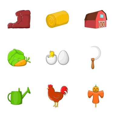 Emlak Icons set, karikatür tarzı