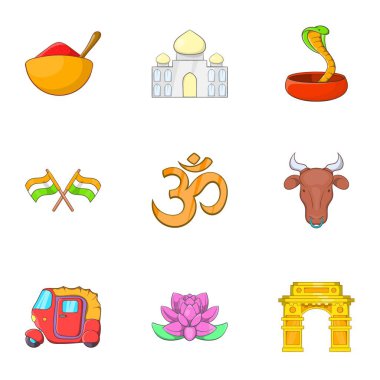 Türkiye Cumhuriyeti Icons set, karikatür tarzı