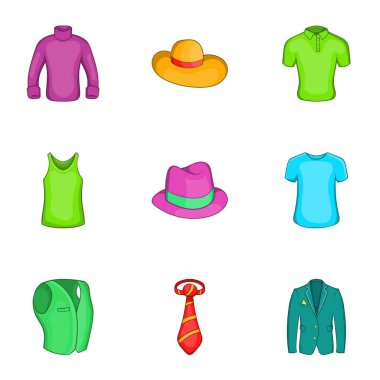 Malzeme Icons set, karikatür tarzı