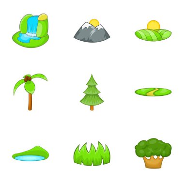 Flora Icons set, karikatür tarzı