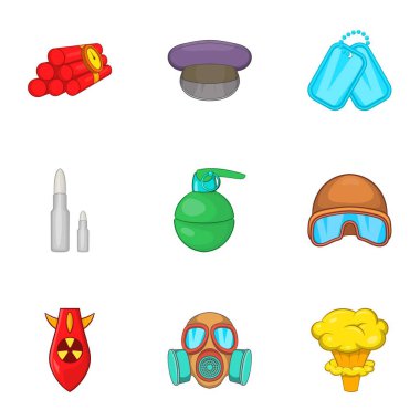 Silah Icons set, karikatür tarzı