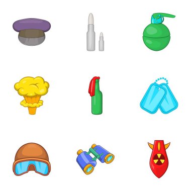 Silah Icons set, karikatür tarzı