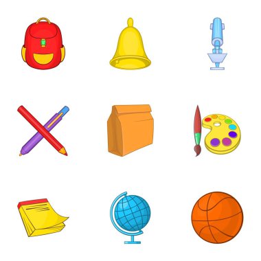 Eğitim Icons set, karikatür tarzı