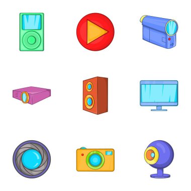 Elektronik cihazlar Icons set, karikatür tarzı