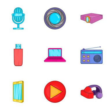 Boya, vernik Icons set, karikatür tarzı