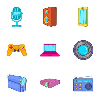 Elektronik cihaz Icons set, karikatür tarzı