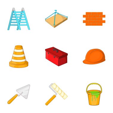 Onarım Araçları Icons set, karikatür tarzı
