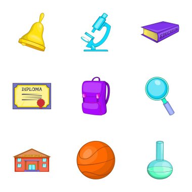 Bekarlığa veda Icons set, karikatür tarzı