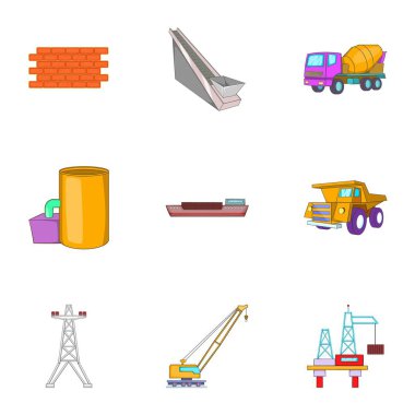 İmalat Icons set, karikatür tarzı