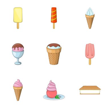 Dondurma Icons set, karikatür tarzı