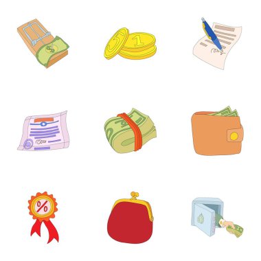 Bulamayanlar simgeler ayarla, çizgi film tarzı