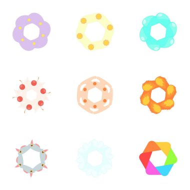 İşaretler çiçek Icons set, karikatür tarzı