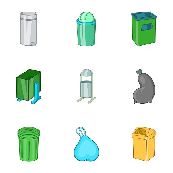 Set de iconos de escoria, estilo de dibujos animados — Vector de stock