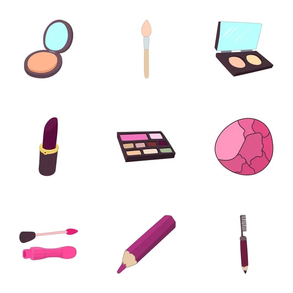 Conjunto de ícones Cosmetology, estilo cartoon — Vetor de Stock