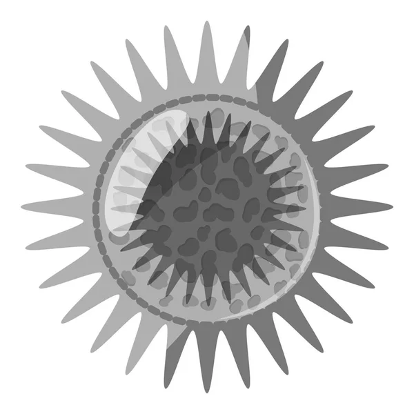 Runda bakterier ikon, grå svartvit stil — Stock vektor