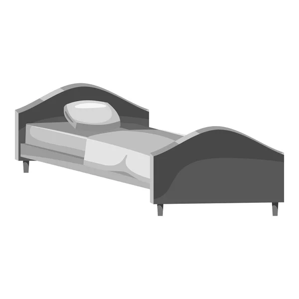 Ikon tempat tidur, gaya monokrom abu-abu - Stok Vektor