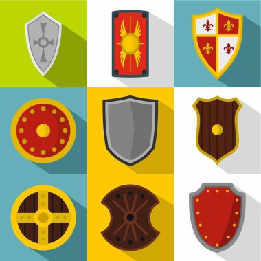 kalkan Icons set, düz stil