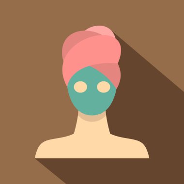 Spa yüz kil maskesi simgesi, düz stil