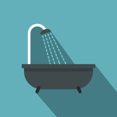 Duş simgesi, düz stil