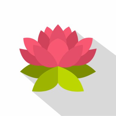 Nilüfer çiçeği simgesi, düz stil