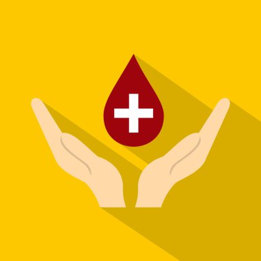 Kan holding eller simgesini, düz stil bırak