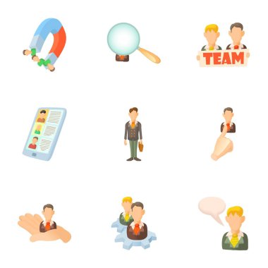 İş simgeleri ayarla, tarzı çizgi film