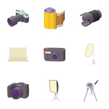 Fotoğraf Icons set, karikatür tarzı