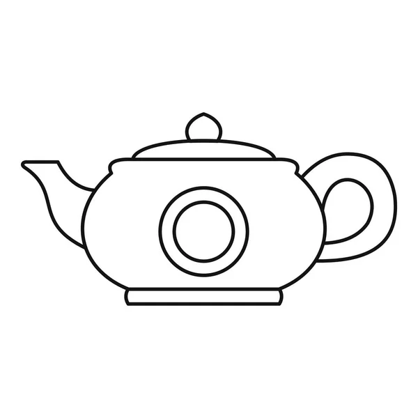 Иконка чайника, стиль контура — стоковый вектор