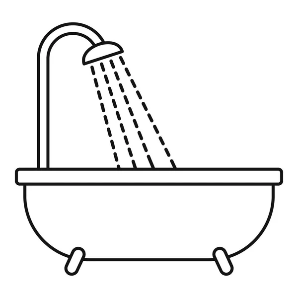 Icône de douche, style contour — Image vectorielle