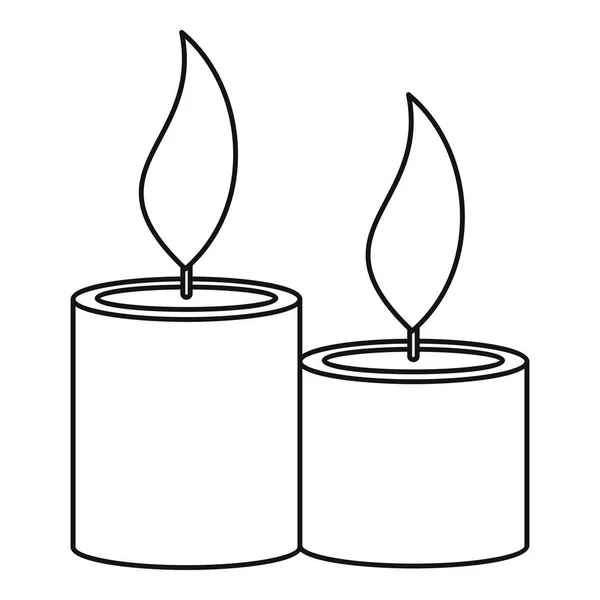 Ícone de velas aromáticas, estilo esboço —  Vetores de Stock