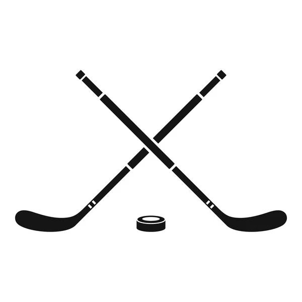 Hokejové ikony, jednoduchý styl — Stockový vektor
