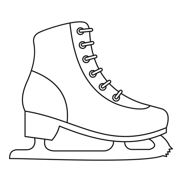 Ice skate icon, outline style — Stock Vector