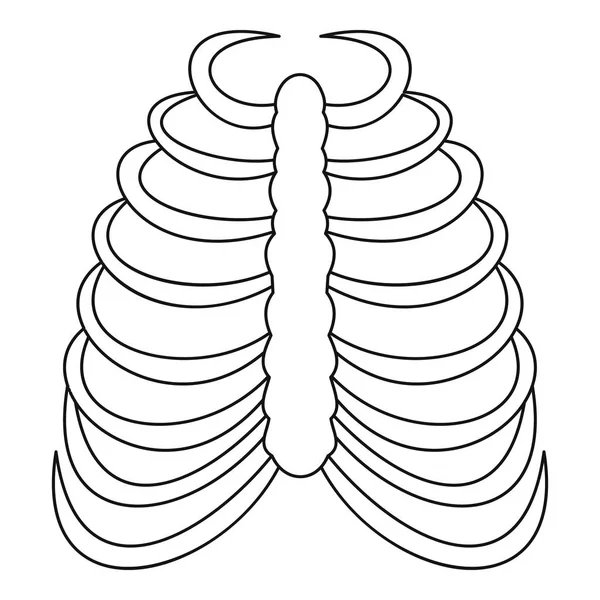 Rib cage icon, outline style — Stock Vector