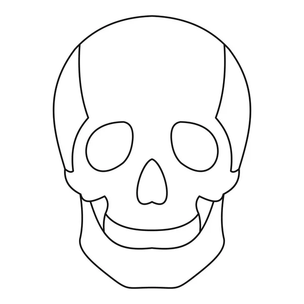 Icône du crâne, style contour — Image vectorielle