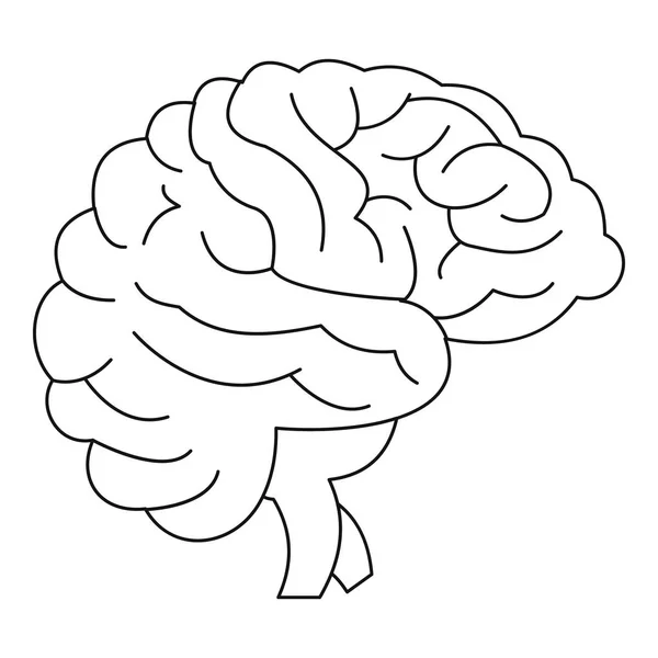 Icono del cerebro, estilo de contorno — Vector de stock