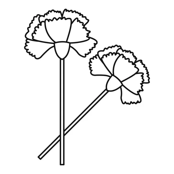 Carnation icon, outline style — Stock Vector