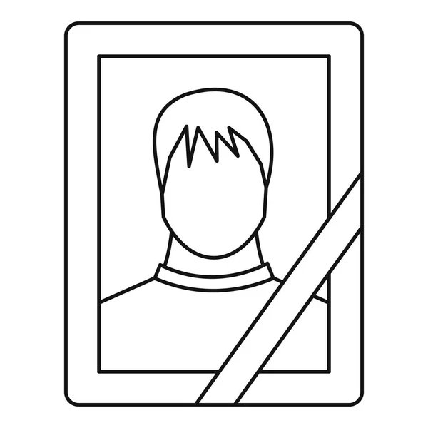 Memória portré ikon, vázlat stílusában — Stock Vector