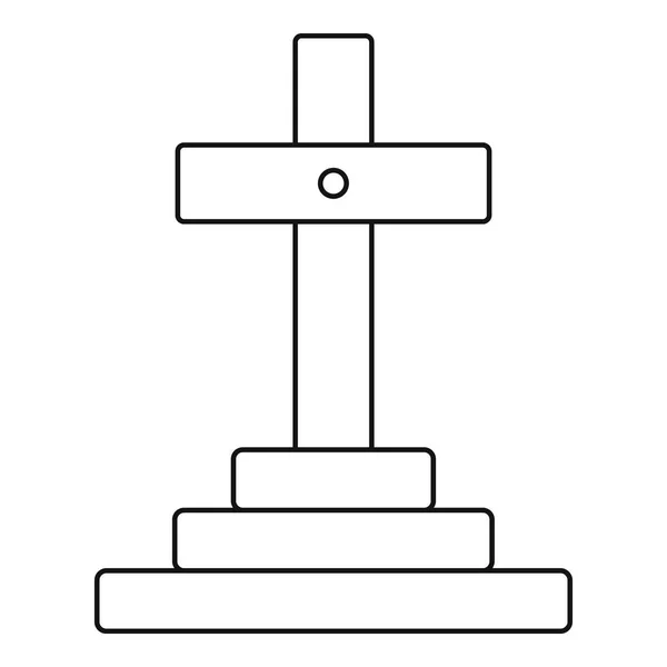 Icône de tombe, style contour — Image vectorielle