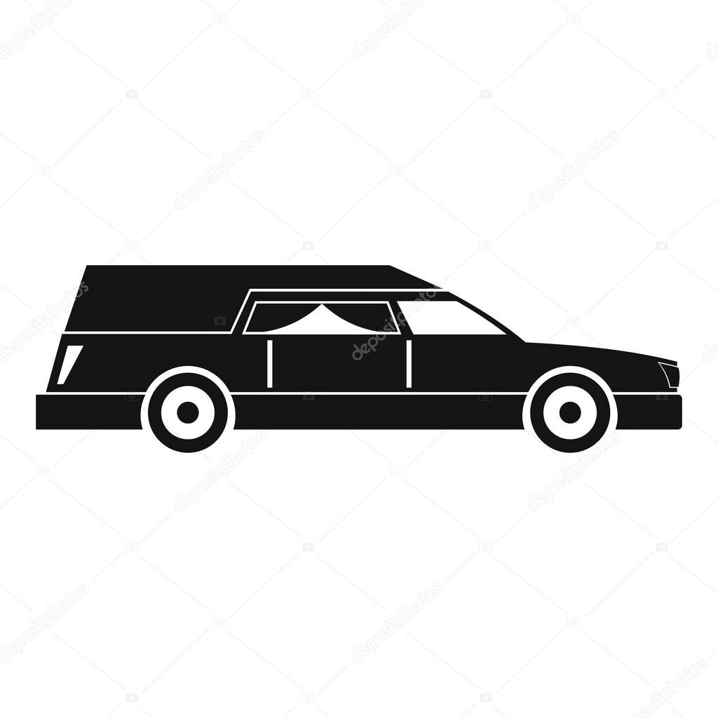 Hearse icon. Simple illustration of hearse vector icon for web