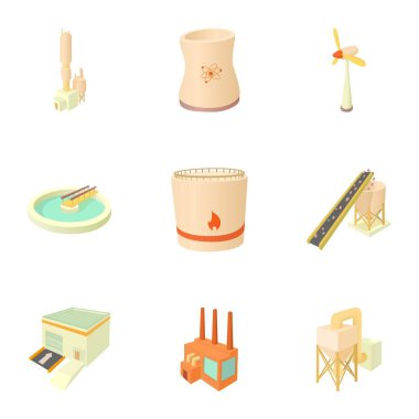 Fabrika Binası simgeler ayarla, tarzı çizgi film