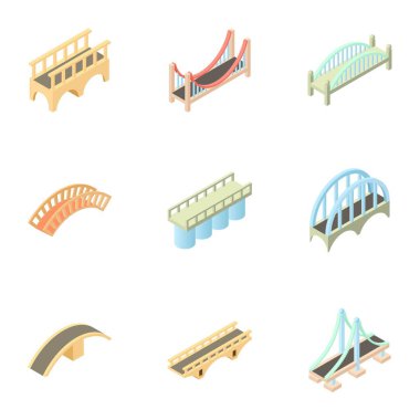 Köprüler Icons set, karikatür tarzı türleri
