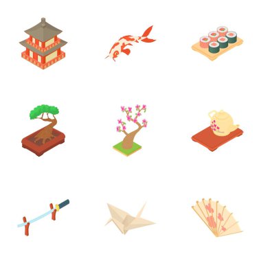 Ülkenin Güney Kore simgeler ayarla, tarzı çizgi film