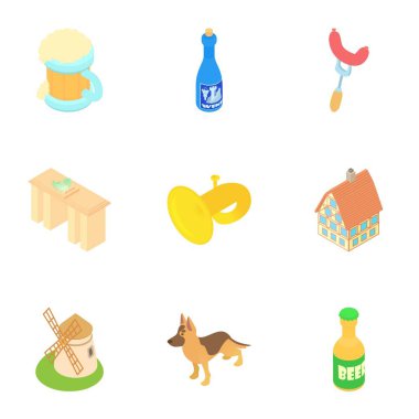 Ülke Almanya simgeler ayarla, tarzı çizgi film