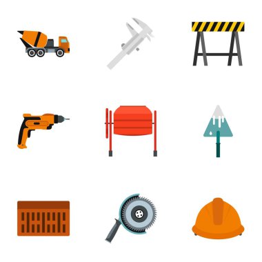 Onarım Araçları Icons set, düz stil