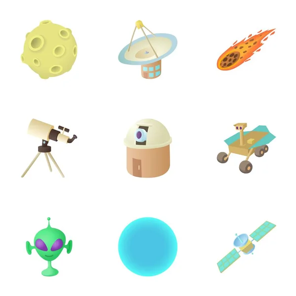 Conjunto de ícones Galaxy, estilo dos desenhos animados —  Vetores de Stock