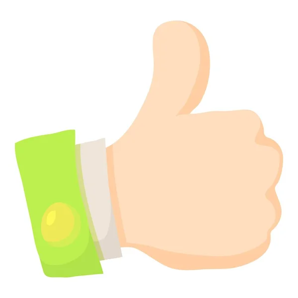 Thumbs up ícone, estilo dos desenhos animados — Vetor de Stock