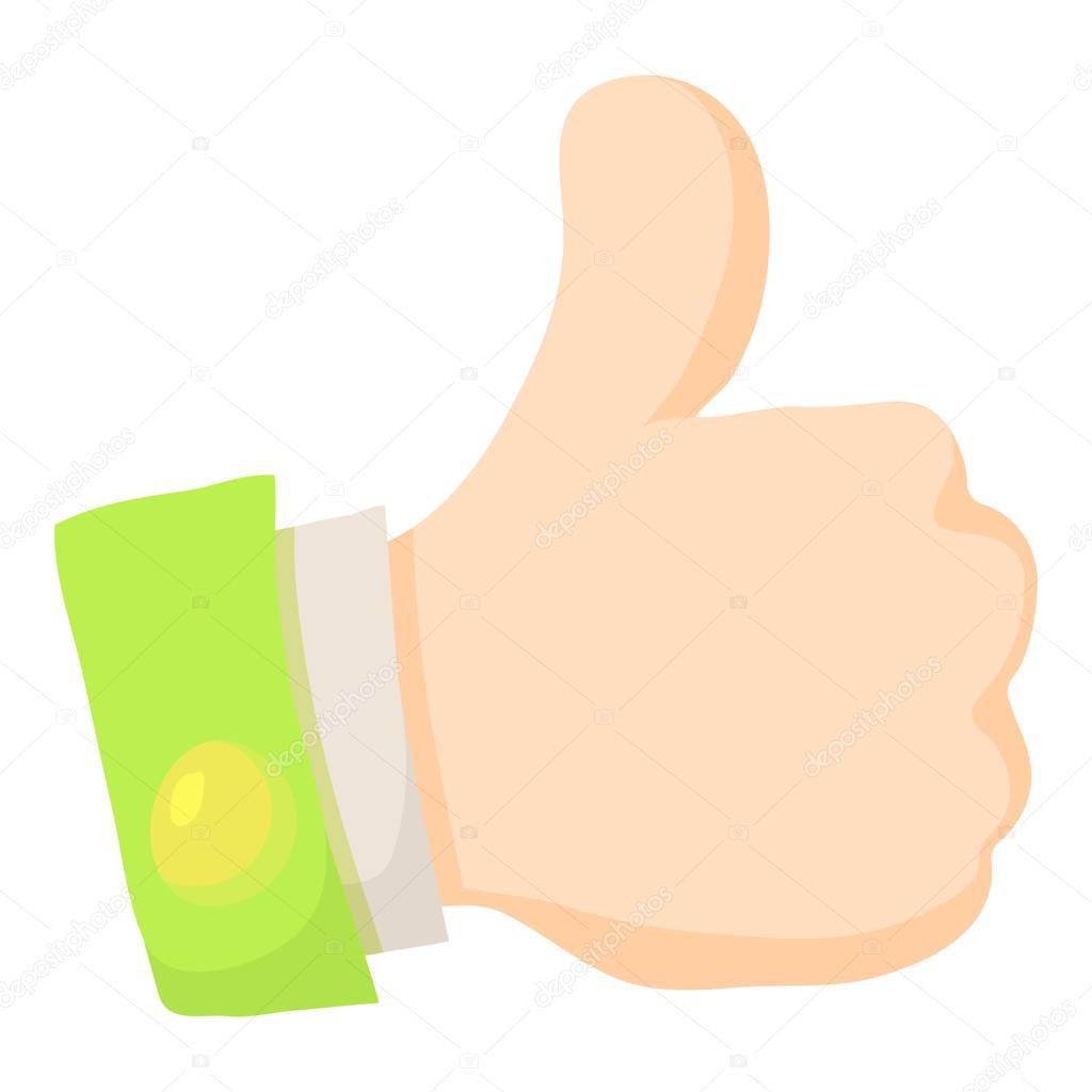 Thumbs up icon. Cartoon illustration of thumbs up vector icon for web