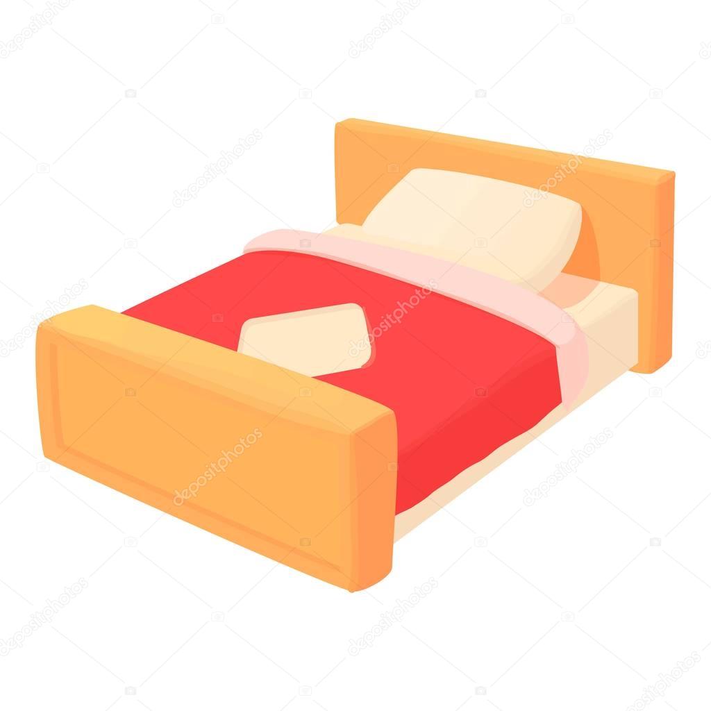 Bed icon. Cartoon illustration of bed vector icon for web